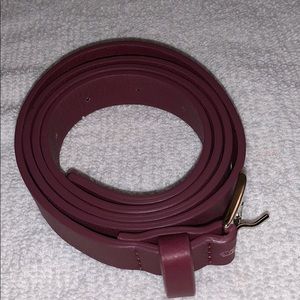 Purple leather belt by Ripauste, 41 in